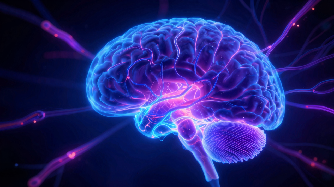 脳の酸素欠乏と神経システムのイメージ