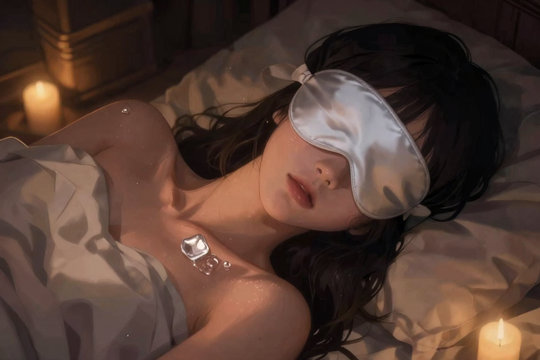 目隠し状態での温冷プレイのイメージ