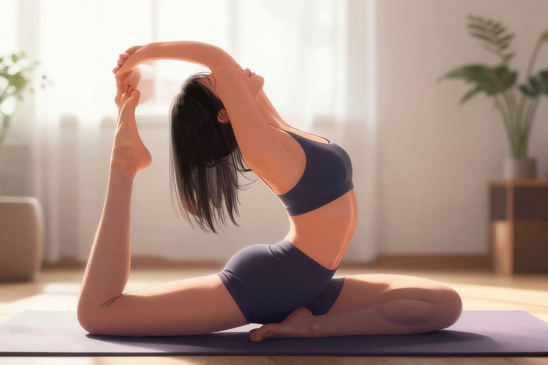 体を動かして柔軟に、トレーニングを楽しむ女の子