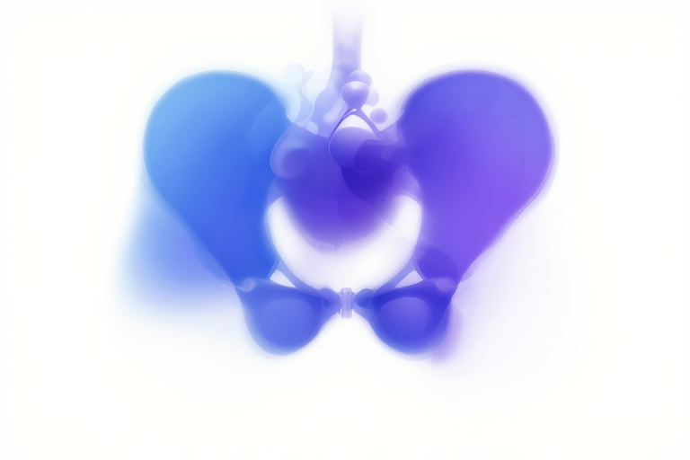 精巣充血・ブルーボールのイメージ、医療イラスト風、青紫のグラデーション、シンプルなグラフィック、人物なし