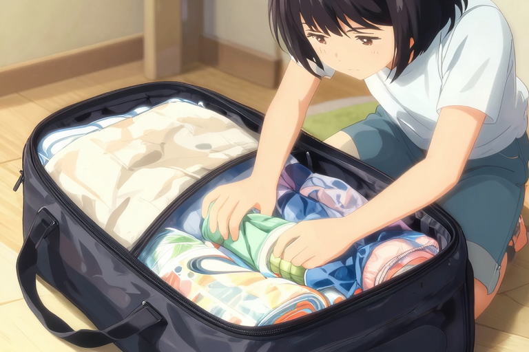 外出前の荷物準備