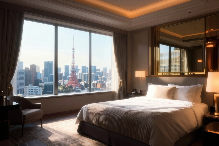 銀座の街並みとホテルの夜景イメージ